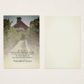 Vineyard en Rustic Red Barn Wedding Charity Favor Visitekaartjes (Voorkant /achterkant)