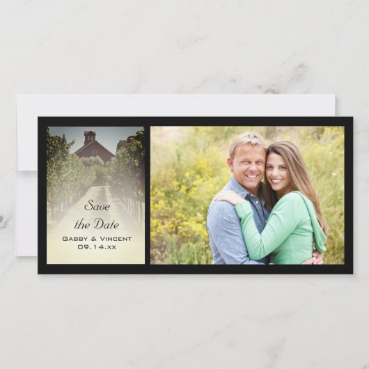 Vineyard en Rustic Red Barn Wedding Save the Date (Voorkant)