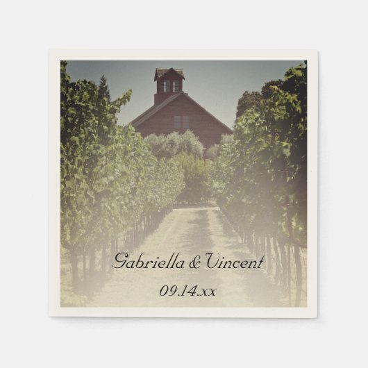 Vineyard en Rustic Red Barn Wedding Servetten (Voorkant)