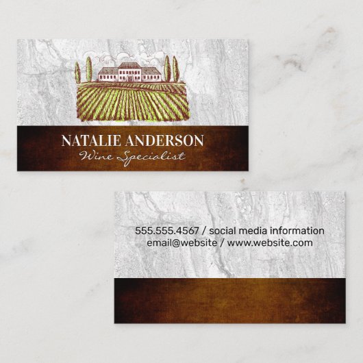 Vineyard Estate | Rock Slate and Texture Visitekaartje (Voorkant / Achterkant)