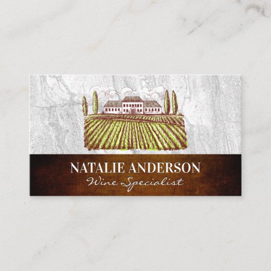 Vineyard Estate | Rock Slate and Texture Visitekaartje (Voorkant)