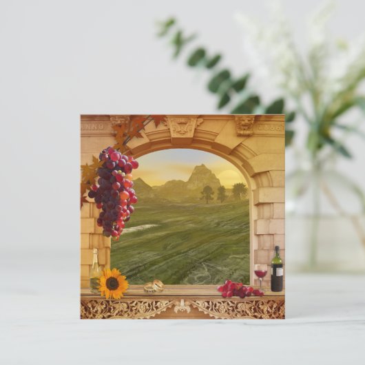 Vineyard Fall Wedding Invitation Kaart (Staand voorkant)