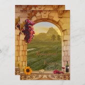 Vineyard Fall Wedding Rehearsal Dinner Invitation Kaart (Voorkant / Achterkant)