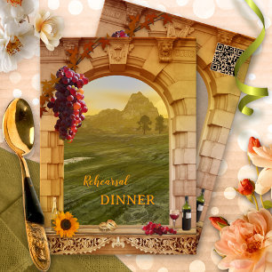 Vineyard Fall Wedding Rehearsal Dinner Invitation Kaart