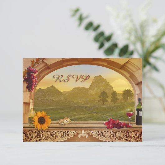 Vineyard Fall Wedding RSVP Uitnodiging (Staand voorkant)