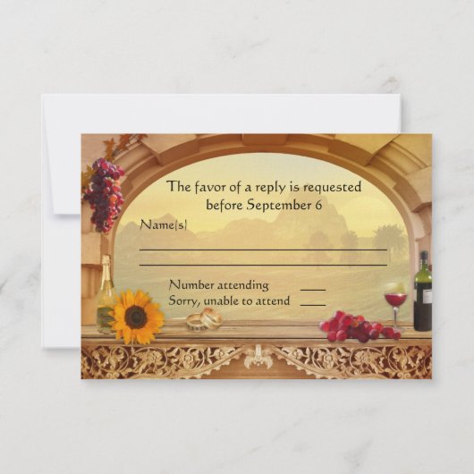 Vineyard Fall Wedding RSVP Uitnodiging (Achterkant)