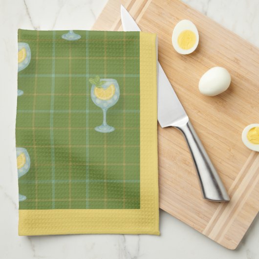Vineyard G&T Plaid Tea Towel – Olive   Theedoek (Quarter Fold)