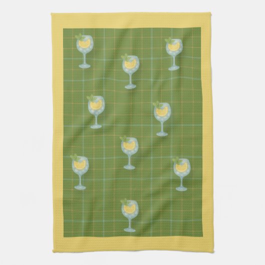 Vineyard G&T Plaid Tea Towel – Olive   Theedoek (Verticaal)