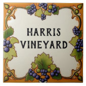 Vineyard Grape Farm Custom House Name Plate Sign Tegeltje (Voorkant)
