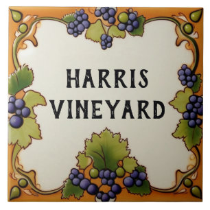 Vineyard Grape Farm Custom House Name Plate Sign Tegeltje