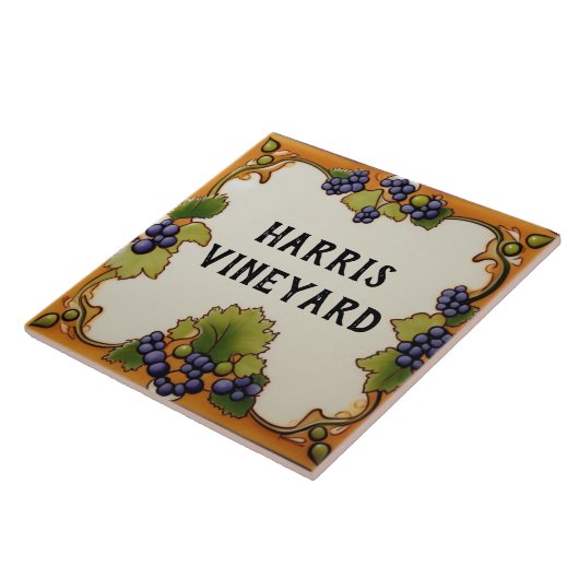Vineyard Grape Farm Custom House Name Plate Sign Tegeltje (Zijkant)