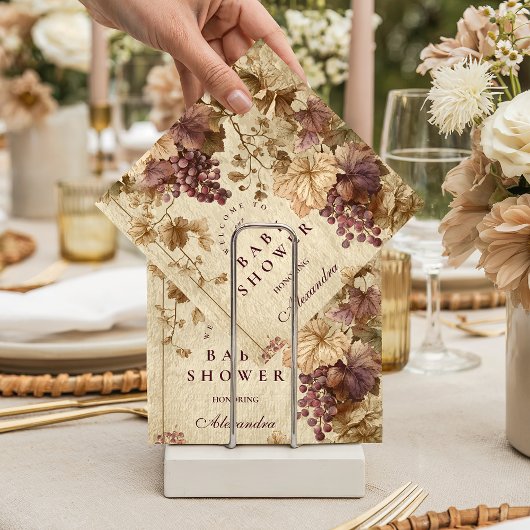 Vineyard Grape Floral Baby Shower Servet