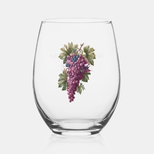 Vineyard Grapes Customized Wijnglas Zonder Voet (Voorkant)