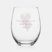 Vineyard Grapes Customized Wijnglas Zonder Voet (Achterkant)