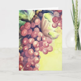 Vineyard Grapes Watercolor Greeting Card | Wine  Kaart