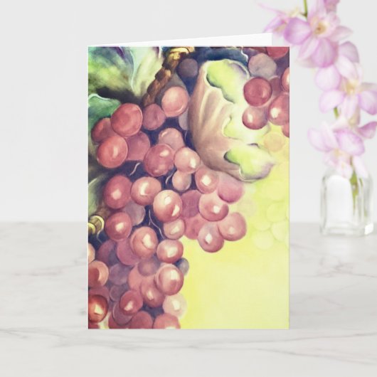 Vineyard Grapes Watercolor Greeting Card | Wine  Kaart (Orchidee)