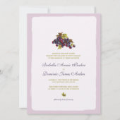 Vineyard Grapes Wedding Invitation Card Kaart (Voorkant)