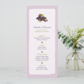 Vineyard Grapes Wedding Menu Card (Staand voorkant)