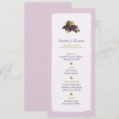 Vineyard Grapes Wedding Menu Card (Voorkant / Achterkant)