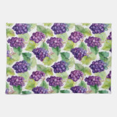 Vineyard Harvest Grapes – Watercolor Purple Grapes Theedoek (Horizontaal)