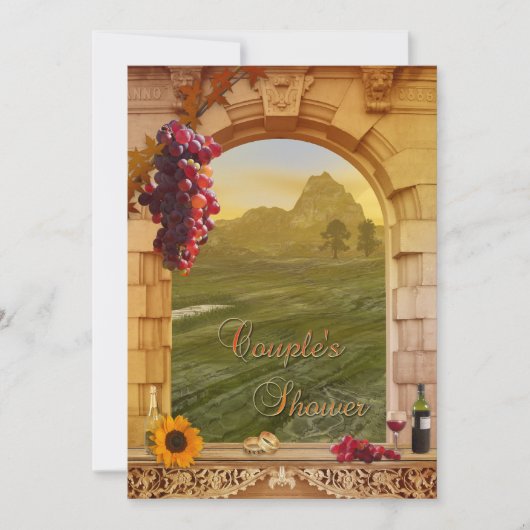 Vineyard Herfst Couple's Shower Invitation Kaart (Voorkant)