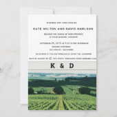 Vineyard Landscape Winery Wedding Invitation Kaart (Voorkant)