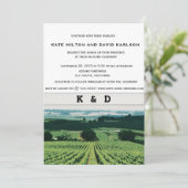 Vineyard Landscape Winery Wedding Invitation Kaart (Staand voorkant)