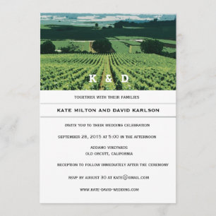 Vineyard Landscape Winery Wedding Invitation Kaart