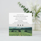 Vineyard Landscape Winery Wedding Invitation Kaart (Staand voorkant)