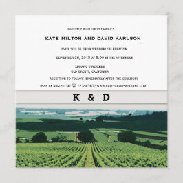 Vineyard Landscape Winery Wedding Invitation Kaart