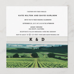 Vineyard Landscape Winery Wedding Invitation Kaart