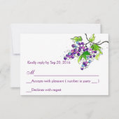 Vineyard Love Artistic Grapes Response RSVP Card (Voorkant)