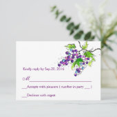 Vineyard Love Artistic Grapes Response RSVP Card (Staand voorkant)