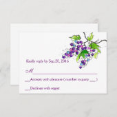 Vineyard Love Artistic Grapes Response RSVP Card (Voorkant / Achterkant)