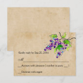 Vineyard Love Artistic Grapes Response RSVP Card Kaartje (Voorkant / Achterkant)
