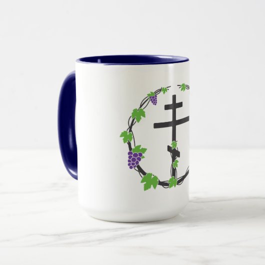 Vineyard of the Lord Large 2-tone Coffee Mok (Voorkant links)