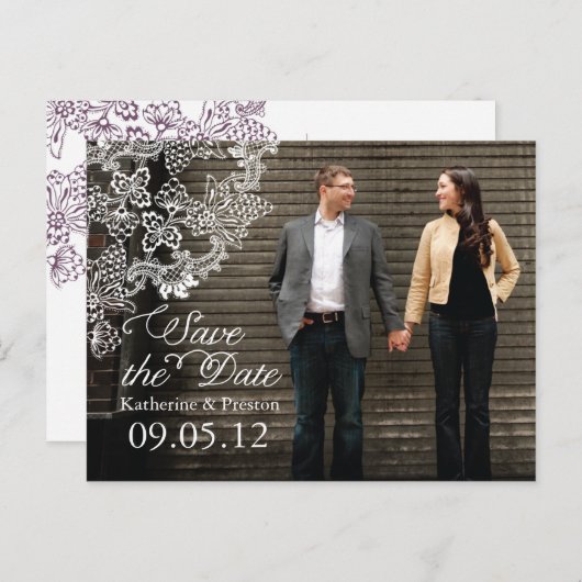 Vineyard Photo Save the Date Briefkaart (Voorkant / Achterkant)