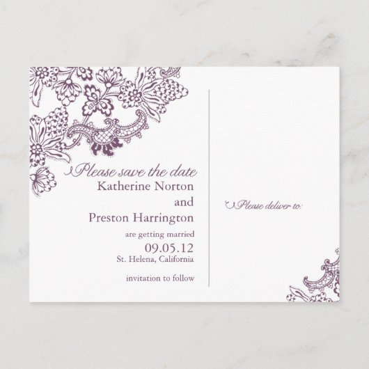 Vineyard Photo Save the Date Briefkaart (Achterkant)