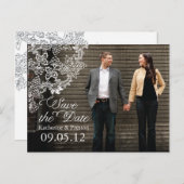  Vineyard Photo Save the Date Briefkaart Grijs (Voorkant / Achterkant)