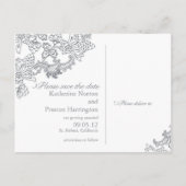  Vineyard Photo Save the Date Briefkaart Grijs (Achterkant)