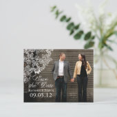  Vineyard Photo Save the Date Briefkaart Grijs (Staand voorkant)