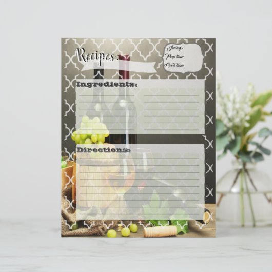 Vineyard Recipe inserts (Staand voorkant)