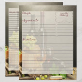 Vineyard Recipe inserts (Voorkant / Achterkant)