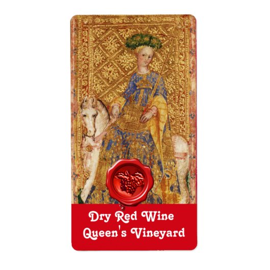 VINEYARD RODE WINE WAX SEAL/ANTIEK TAROTS ETIKET (Voorkant)