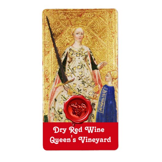 VINEYARD RODE WINE WAX SEAL/ANTIEK TAROTS ETIKET (Voorkant)
