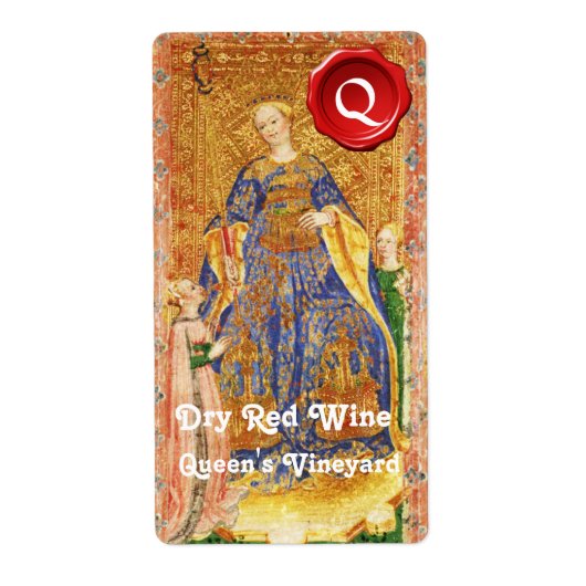 VINEYARD RODE WINE WAX-ZEEGEL/ANTIEK TAROTS ETIKET (Voorkant)