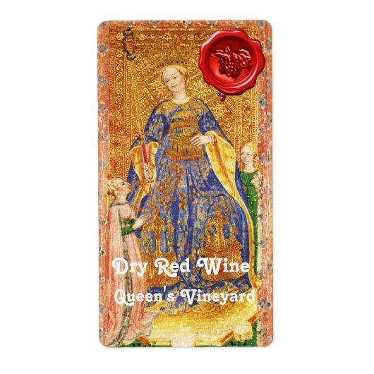 VINEYARD RODE WINE WAX-ZEEGEL/ANTIEK TAROTS ETIKET (Voorkant)