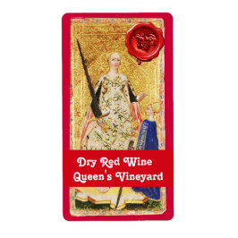 VINEYARD RODE WINE WAX-ZEEGEL/ANTIEK TAROTS ETIKET