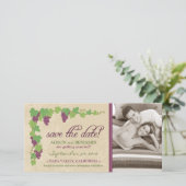 Vineyard Save the Date Aankondiging (perkament) (Staand voorkant)