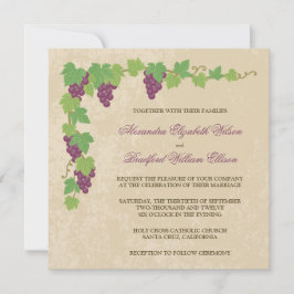 Vineyard Square Wedding Invitation Kaart